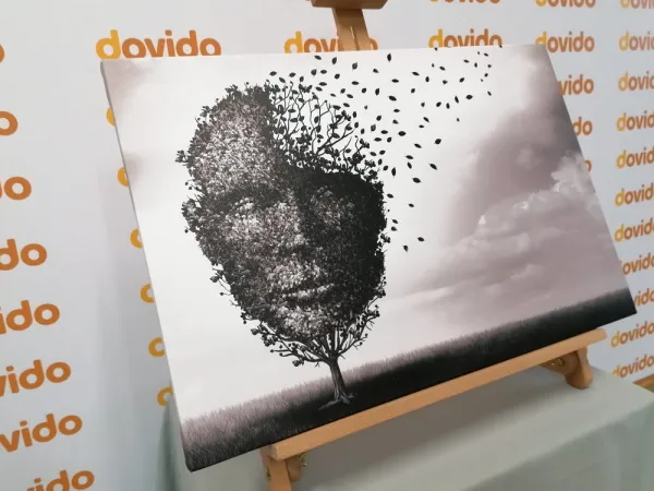 Obraz abstraktná tvár v podobe stromu