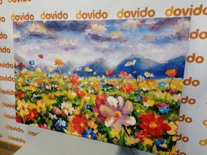 Obraz olejomaľba divoké kvety