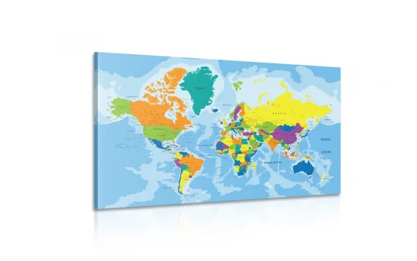 Obraz farebná mapa sveta