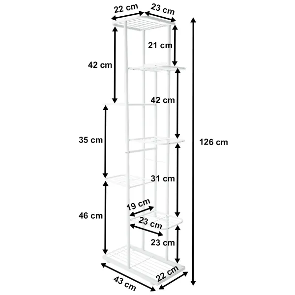 4Home Stojan na kvety Level, biela