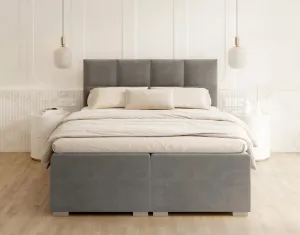 FDM Manželská posteľ PORTLAND Boxspring | sivá 180 x 200 cm