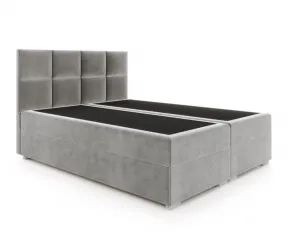 FDM Manželská posteľ PORTLAND Boxspring | sivá 180 x 200 cm