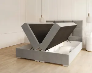 FDM Manželská posteľ PORTLAND Boxspring | sivá 180 x 200 cm