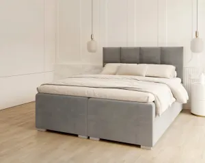 FDM Manželská posteľ PORTLAND Boxspring | sivá 180 x 200 cm