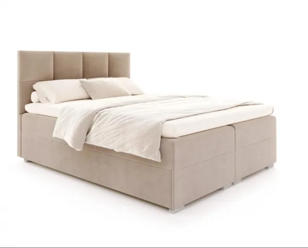 FDM Manželská posteľ PORTLAND Boxspring | Mouse 180 x 200 cm