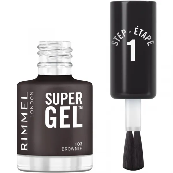 Rimmel Super Gel gélový lak na nechty bez použitia UV/LED lampy odtieň 103 Brownie 12 ml