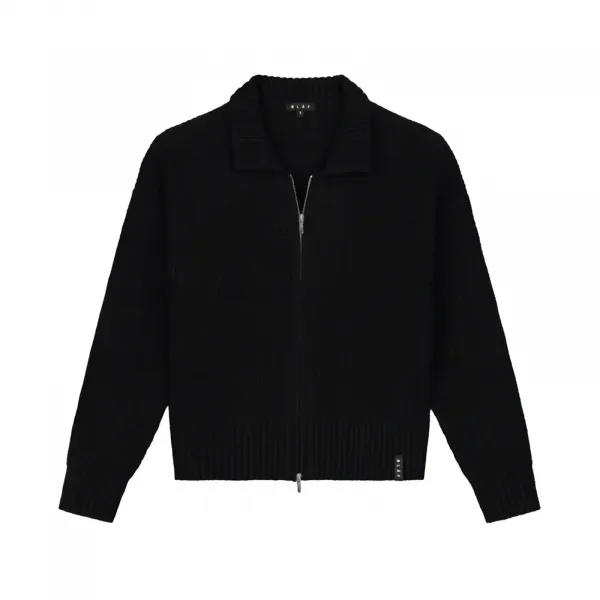 Olaf Knitted Zip Cardigan W "Black" (W220707-BLACK)