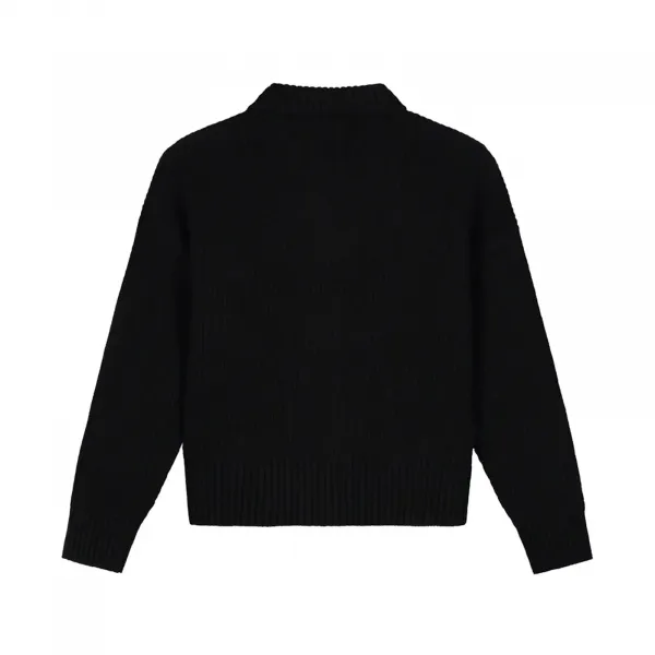 Olaf Knitted Zip Cardigan W "Black" (W220707-BLACK)