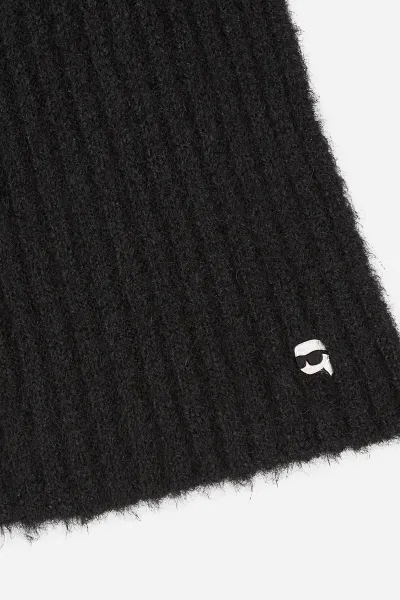 Šál Karl Lagerfeld čierna farba, jednofarebná, A4W33119