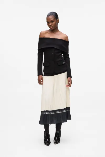 Top Karl Lagerfeld Off Shoulder Sweatshirt Black