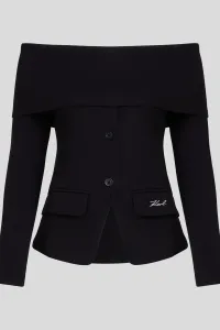 Top Karl Lagerfeld Off Shoulder Sweatshirt Black