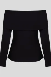 Top Karl Lagerfeld Off Shoulder Sweatshirt Black