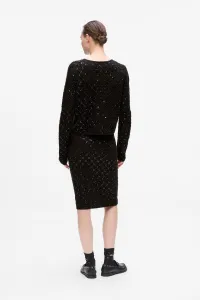 Kardigán Karl Lagerfeld Embellished Knit Cardigan Black