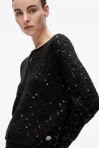 Kardigán Karl Lagerfeld Embellished Knit Cardigan Black