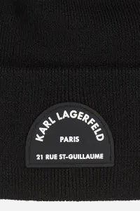 Čiapka s prímesou vlny Karl Lagerfeld čierna farba, A4W33107