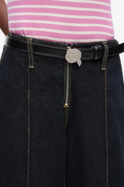 Opasok Karl Lagerfeld Ikon Rhinestone H2.5 Belt Black
