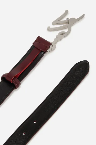 Opasok Karl Lagerfeld K/Signature H2.5 Belt Windsor Burgundy