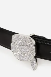 Opasok Karl Lagerfeld Ikon Rhinestone H2.5 Belt Black
