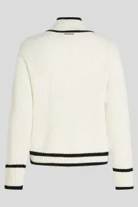 Sveter Karl Lagerfeld Soutache Autograph Knit White