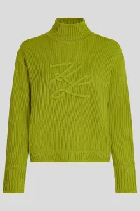 Sveter Karl Lagerfeld Soutache Autograph Knit Matcha Green