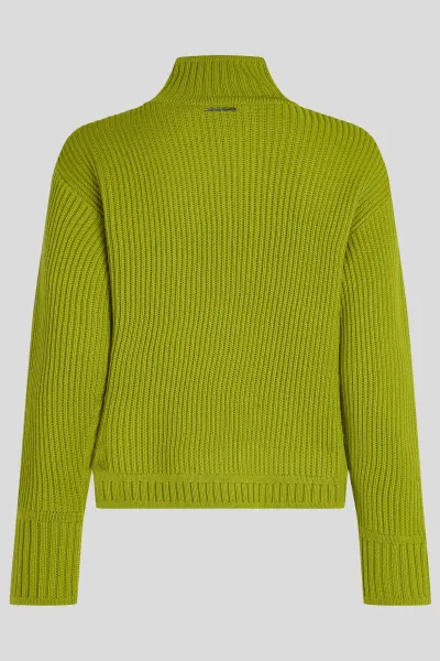 Sveter Karl Lagerfeld Soutache Autograph Knit Matcha Green