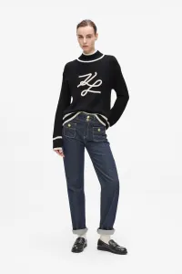 Sveter Karl Lagerfeld Soutache Autograph Knit Black