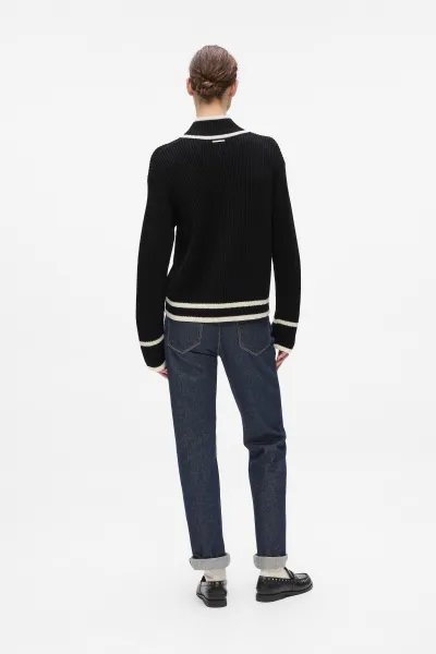 Sveter Karl Lagerfeld Soutache Autograph Knit Black