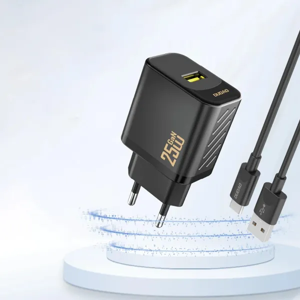 Dudao A27S GaN sieťová nabíjačka USB 25W, čierna