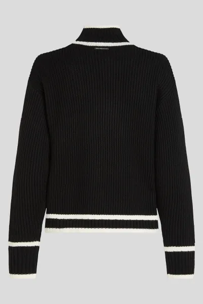 Sveter Karl Lagerfeld Soutache Autograph Knit Black
