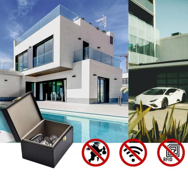 MG Anti-theft puzdro na blokovanie signálu ovládaču auta, čierne