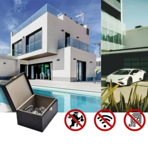 MG Anti-theft puzdro na blokovanie signálu ovládaču auta, čierne