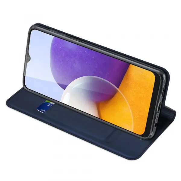 Dux Ducis Skin Pro knižkové kožené puzdro na Samsung Galaxy A22 4G, modré