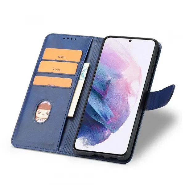 MG Magnet knižkové kožené puzdro na Samsung Galaxy S22 Plus, modré