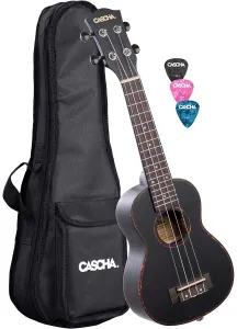 Cascha HH 2262L Soprano Ukulele Mahogany LH Black