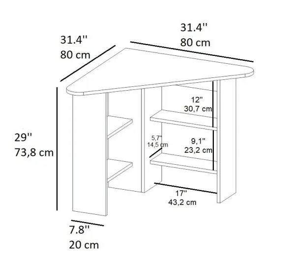 Písací stôl Corner - Anthracite