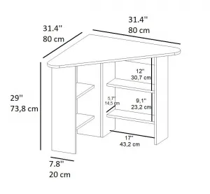 Písací stôl Corner - Anthracite