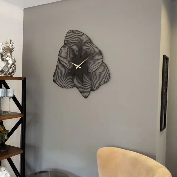 Dekoratívne kovové nástenné hodiny Azalea Metal Wall Clock - APS039 49 - Black