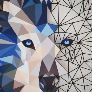 Dekoratívny kovový doplnok na stenu Metal Wolf Wall Art - APT721