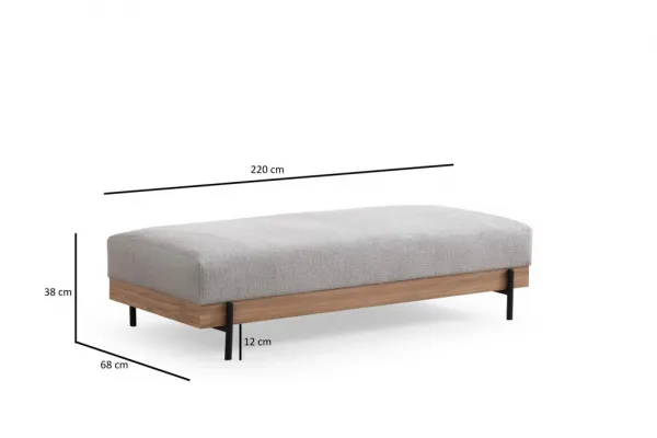 Hanah Home Taburet ETI 158 cm šedý/dub přírodní
