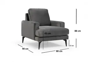 Kreslo ušiak Papira Armchair - Anthracite