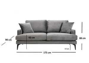 Dvojmiestna pohovka Papira 2 Seater - Grey