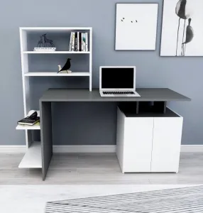 Písací stôl Melis - White, Anthracite