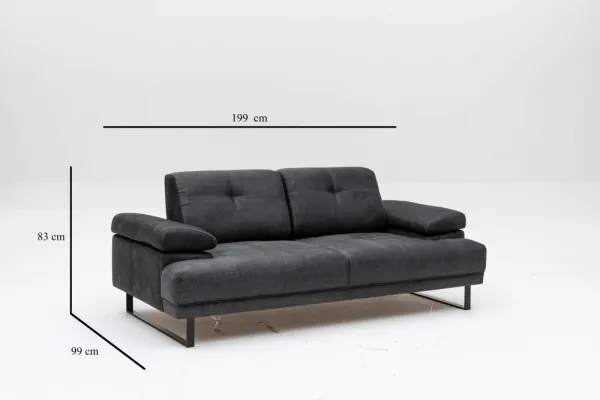 Hanah Home Dvoumístná pohovka Mustang 199 cm antracitová
