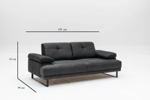 Hanah Home Dvoumístná pohovka Mustang 199 cm antracitová