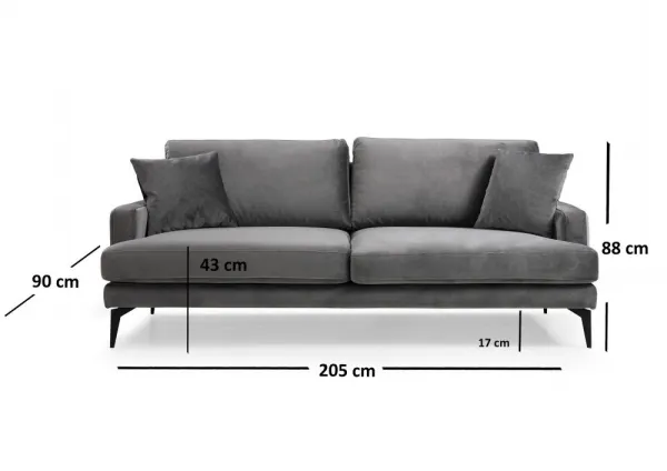 Trojmiestna pohovka Papira 3 Seater - Grey
