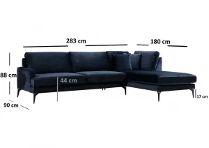 Rohová sedacia súprava / Rohová pohovka Papira Corner Right (L3+Chl) - Navy Blue