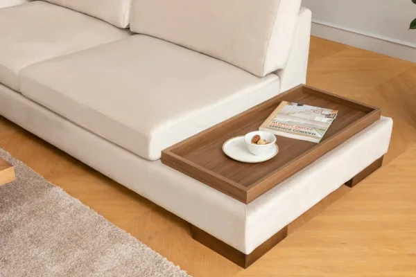 Rohová sedacia súprava / Rohová pohovka Tulip Corner Left Without Pouf - Beige