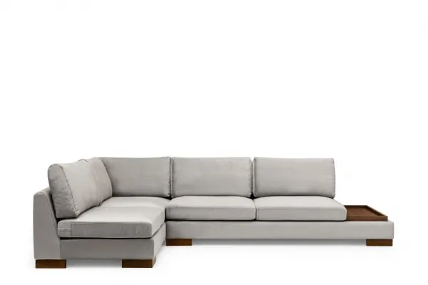 Rohová sedacia súprava / Rohová pohovka Tulip Corner Left Without Pouf - Light Grey