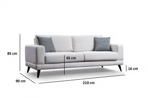 Trojmiestna rozkladacia pohovka Nordic 3 Seater - Beige