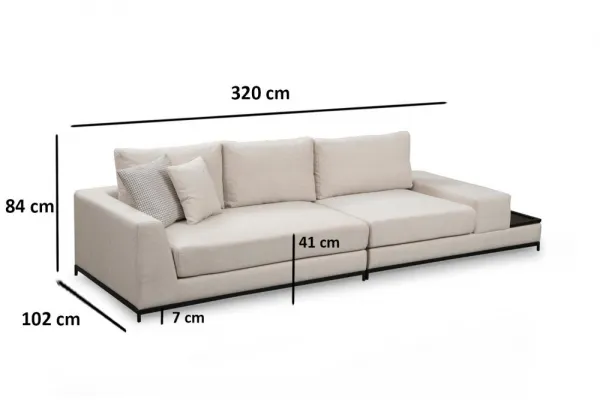 Štvormiestna pohovka Line With Side Table - Beige